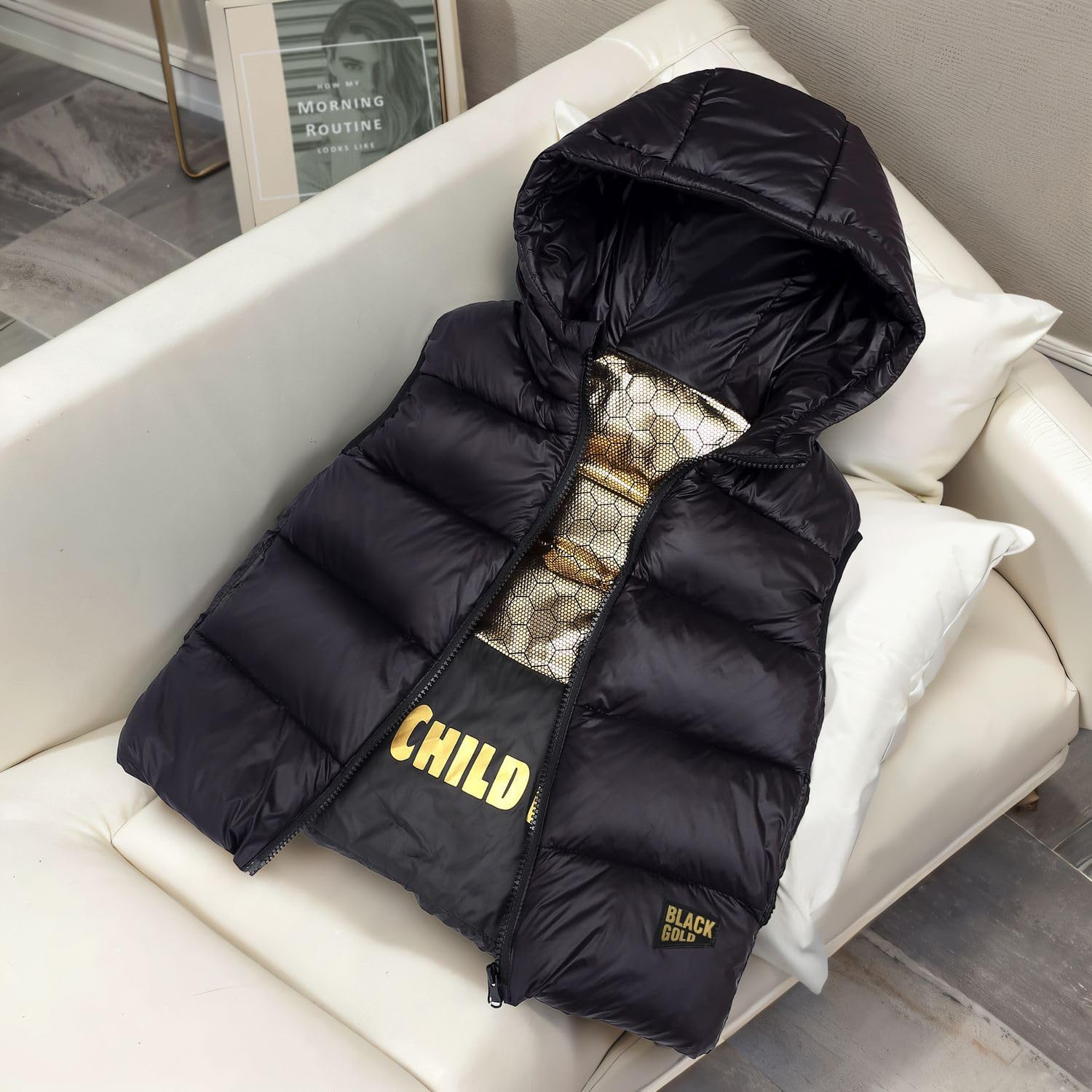 Children's Hooded Vest Autumn & Winter New Item Thick Winter Vest 3-12 Years Old Warm Cotton Jacket Lightweight Soft Design - Image 3