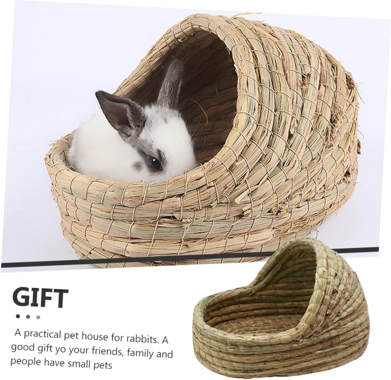 Gniazdo królika Kryjówka dla królików Chatka chomika Legowiska Królik Trawa Łóżko Pościel Zabawka do żucia Zwierzęta C(Ax4pcs,27X20CM)