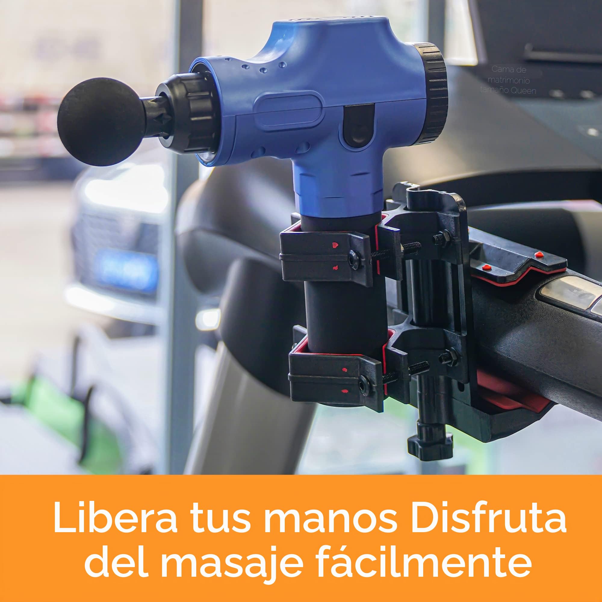 Soporte de pistola de masaje de mano para espalda, montaje de pistola de masaje muscular percusivo para automasaje， Compatible con la mayoría de las pistolas de masaje, para zonas de difícil acceso