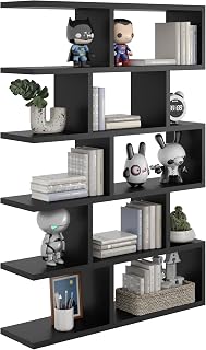Wandregal 100x70x18 Bücherregal Mordern Design Hängeregal für Wohnzimmer Schlafzimmer Büro und Küche (Schwarz)