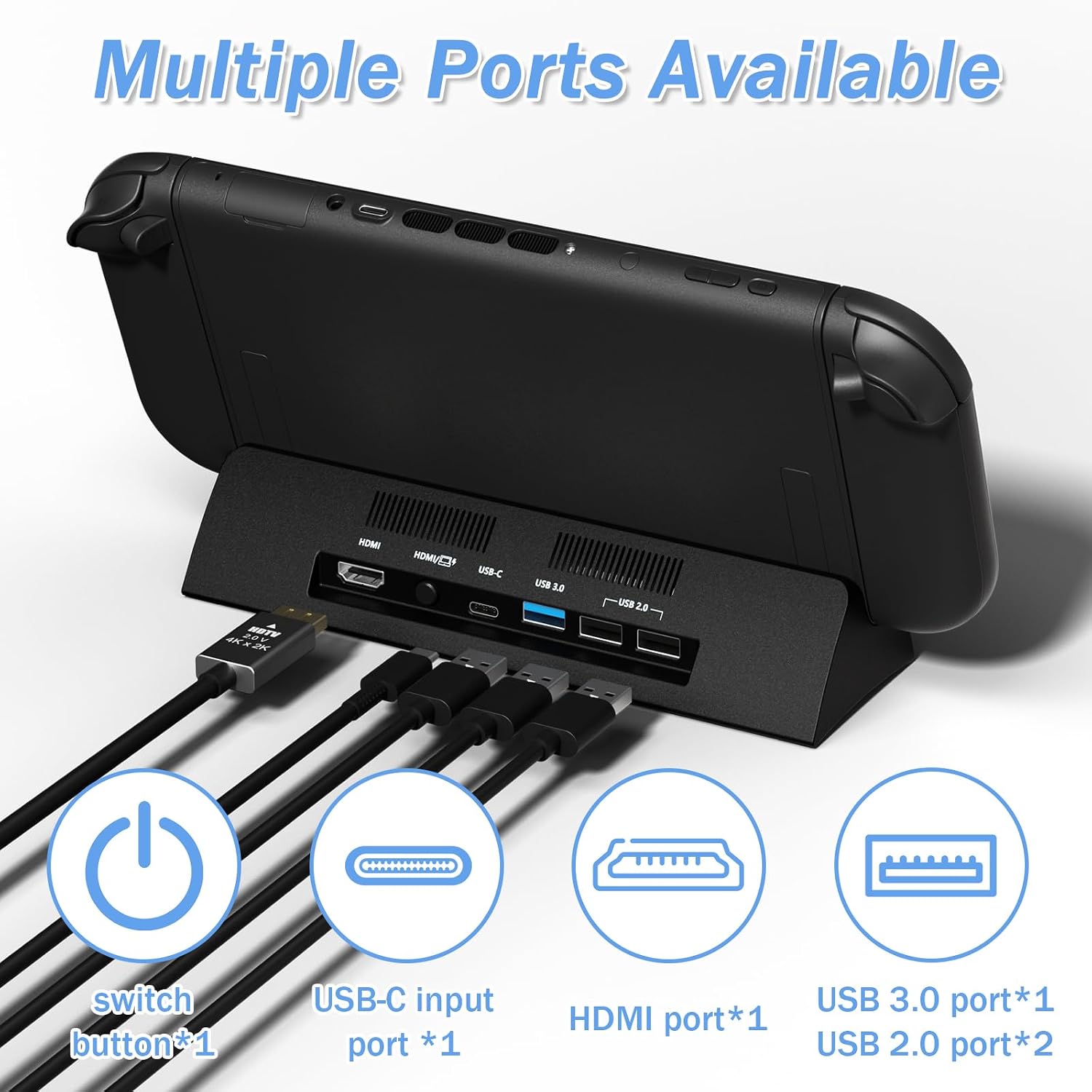 TV Dock Station for Switch 2,Replacement for Official Switch 2 Dock.Switch 2 Docking Station Supports 4K@120Hz HD Output with 20V/3A Power Adapter and Cable image 4