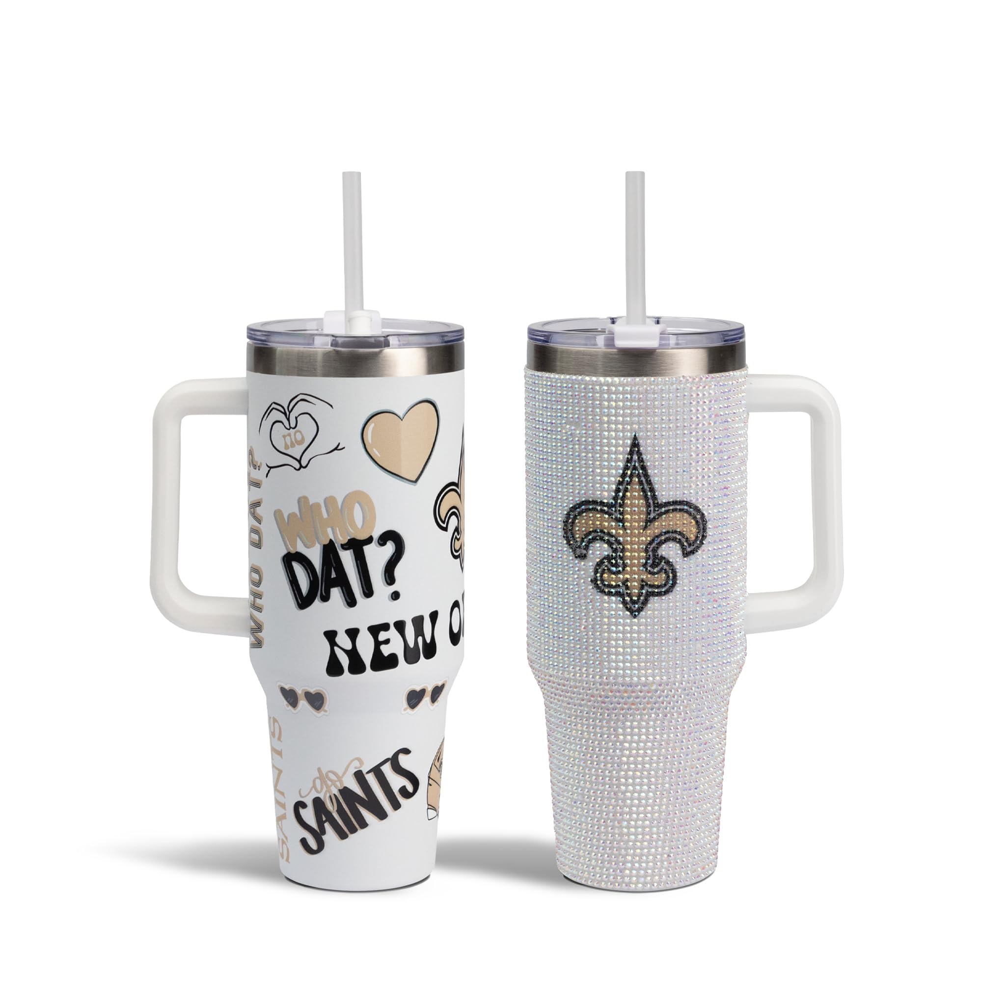 The Memory Company Officially Licensed 2-Pack Game Day Tumblers Team Spirit/Bling, New Orleans Saints