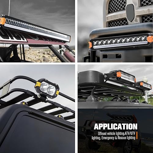 Miniatura 2 de Barra de luz LED de 40 pulgadas con conector DT, haz de inundación de una sola fila Lightfox 200 W 25160 LM, luz de conducción de montaje en