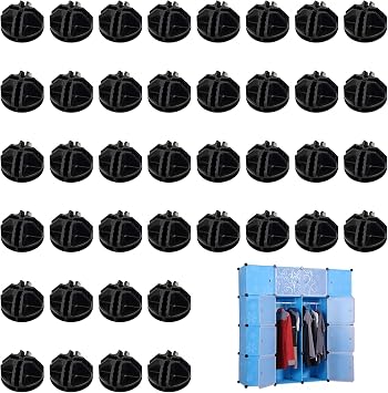 40Pcs Wire Cube Connectors, Black Plastic Joiners for Wire Cube Storage, Compatible with C&C Grids, Modular Shelving, Interlocking Connector, Organiser Systems & DIY Wires Cubes Storage Unit