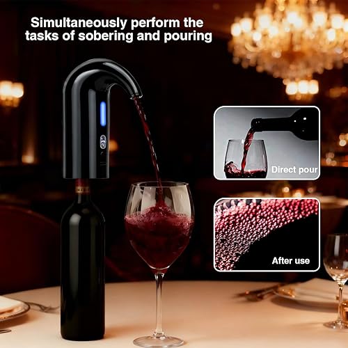 Miniatura 4 de Juego de dispensador eléctrico de vino  Decantador automático de vino y vertedor con pantalla LED, control inteligente de vertido de 6.8 fl oz,