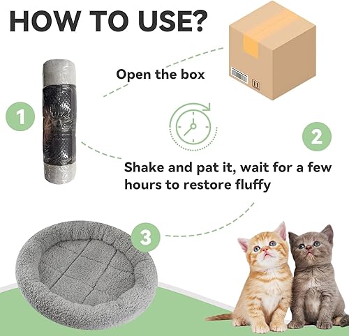 Miniatura 6 de LESYPET Cama para gatos de interior, cama pequeña para mascotas, cojín para dormir con almohada elevada alrededor, parte inferior antideslizante,