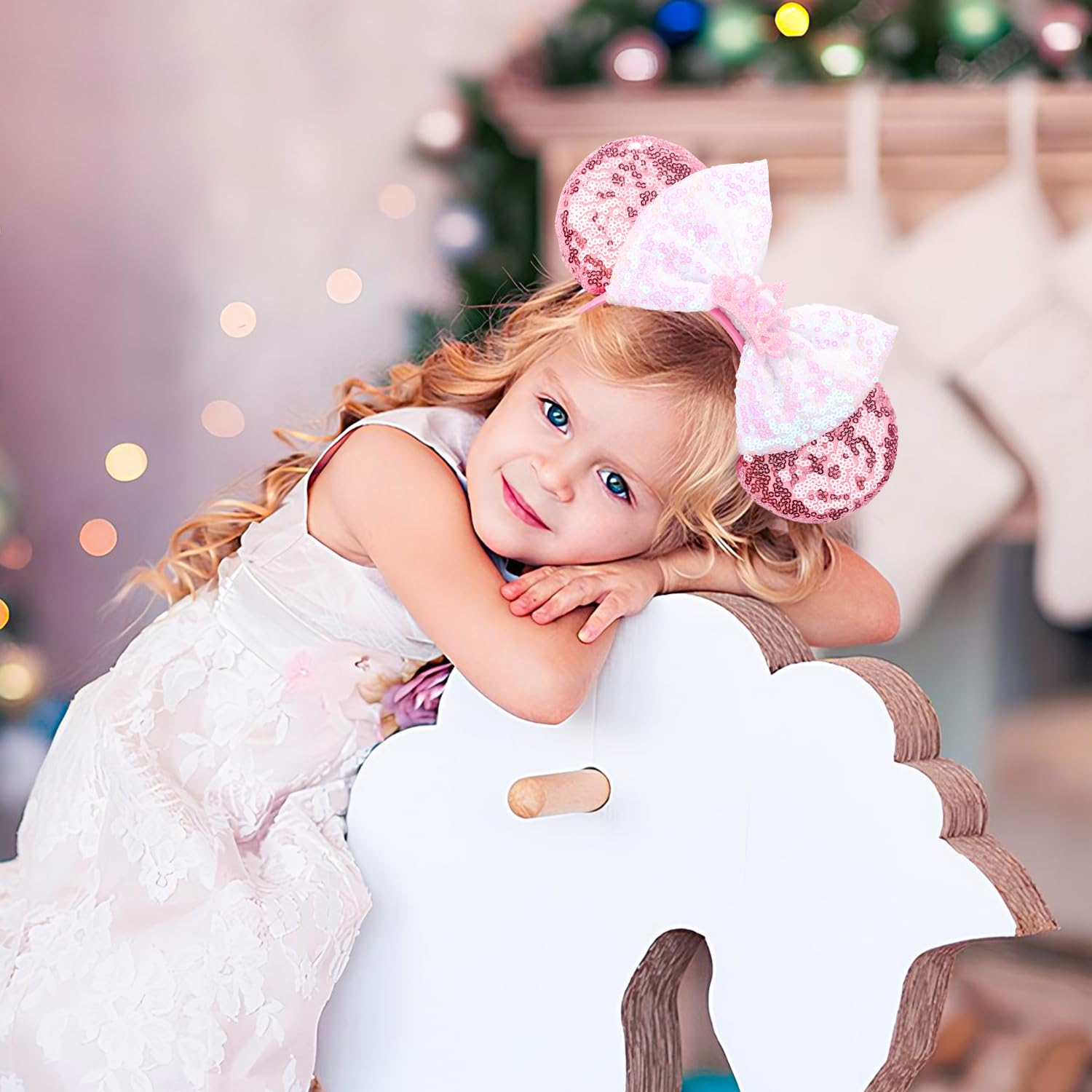 Amazon.com: RAZKO Pink Minnie Ears Headband with Bow 