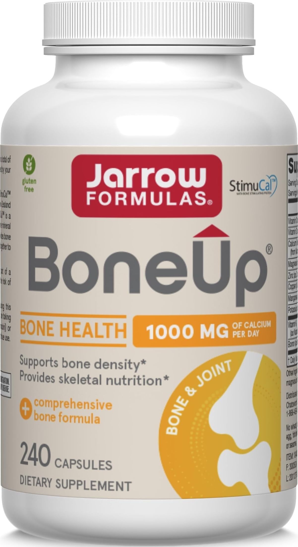 Jarrow Formulas BoneUp, 1,000mg Calcium Per Day, 240 Capsules Unflavored 240 Count (Pack of 1)