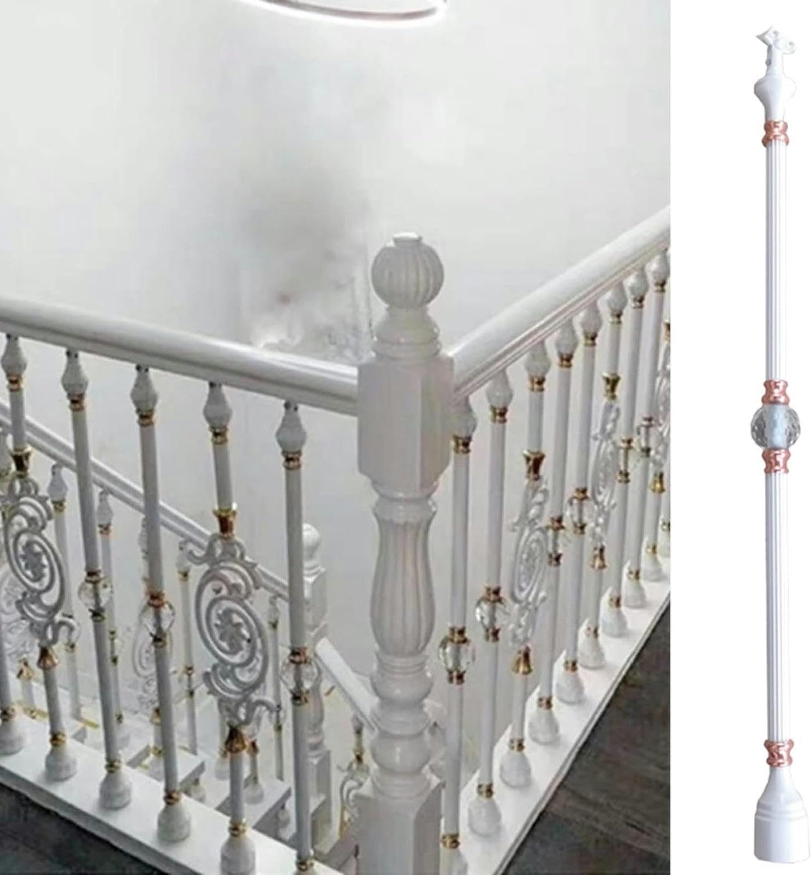 Columna de huso de barandas de escalera exterior moderna Spintos Balsera de 37.4 pulgadas