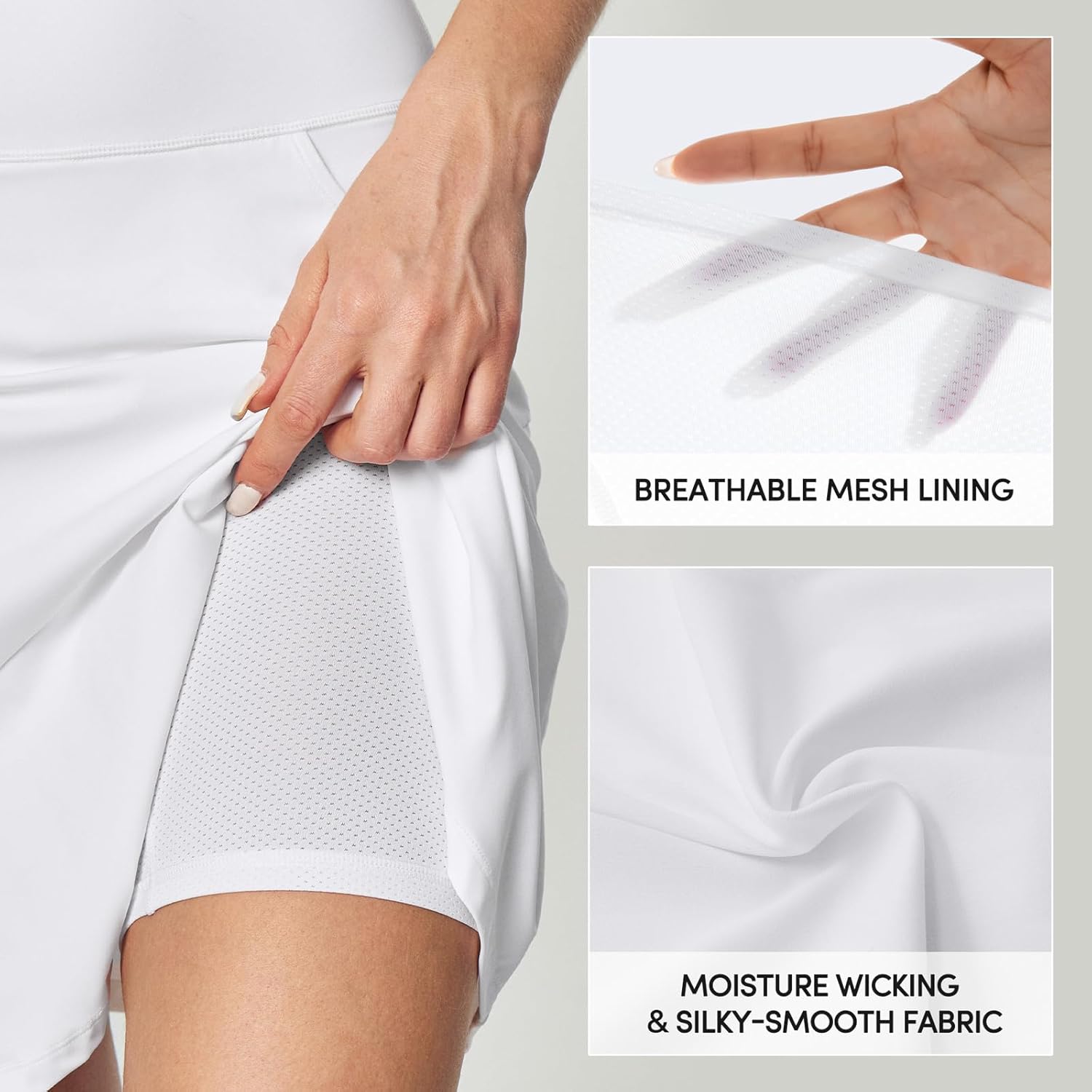 IUGA 20" Knee Length Skort Golf Skirts for Women High Waisted Tennis Skirt Ruffle Skorts for Women with Pockets - Image 4