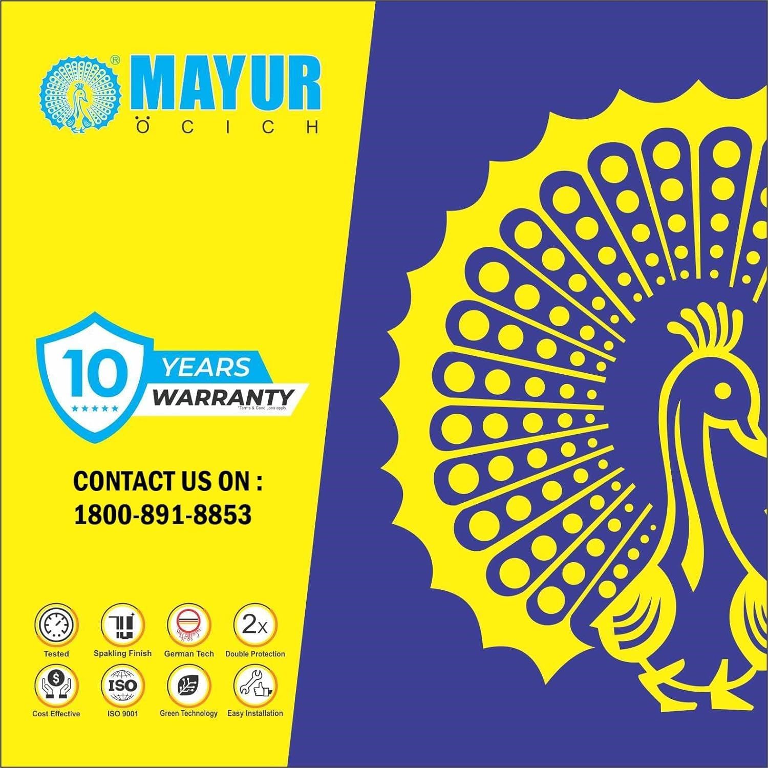 Mayur Brass Wall Mixer Tap - Chrome Finish -6