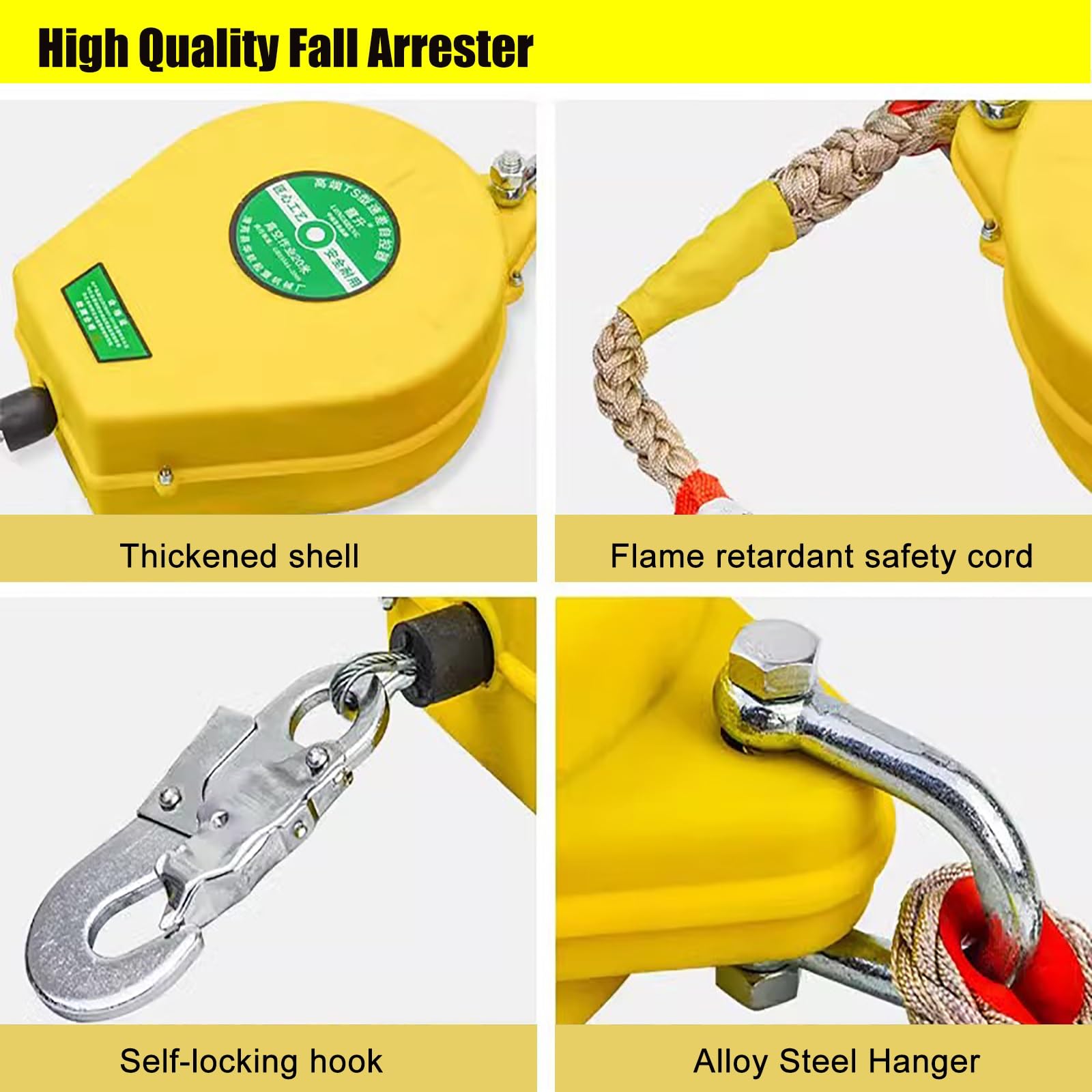 Heavy Duty Confined Space Rescue Tripod, Retractable Anti-Dropping Rescue System for Working in High Places/Cliffs/Narrow Space, Safety Tripod with 65ft/98ft/130ft Winch Cable (Size : Fall Protector