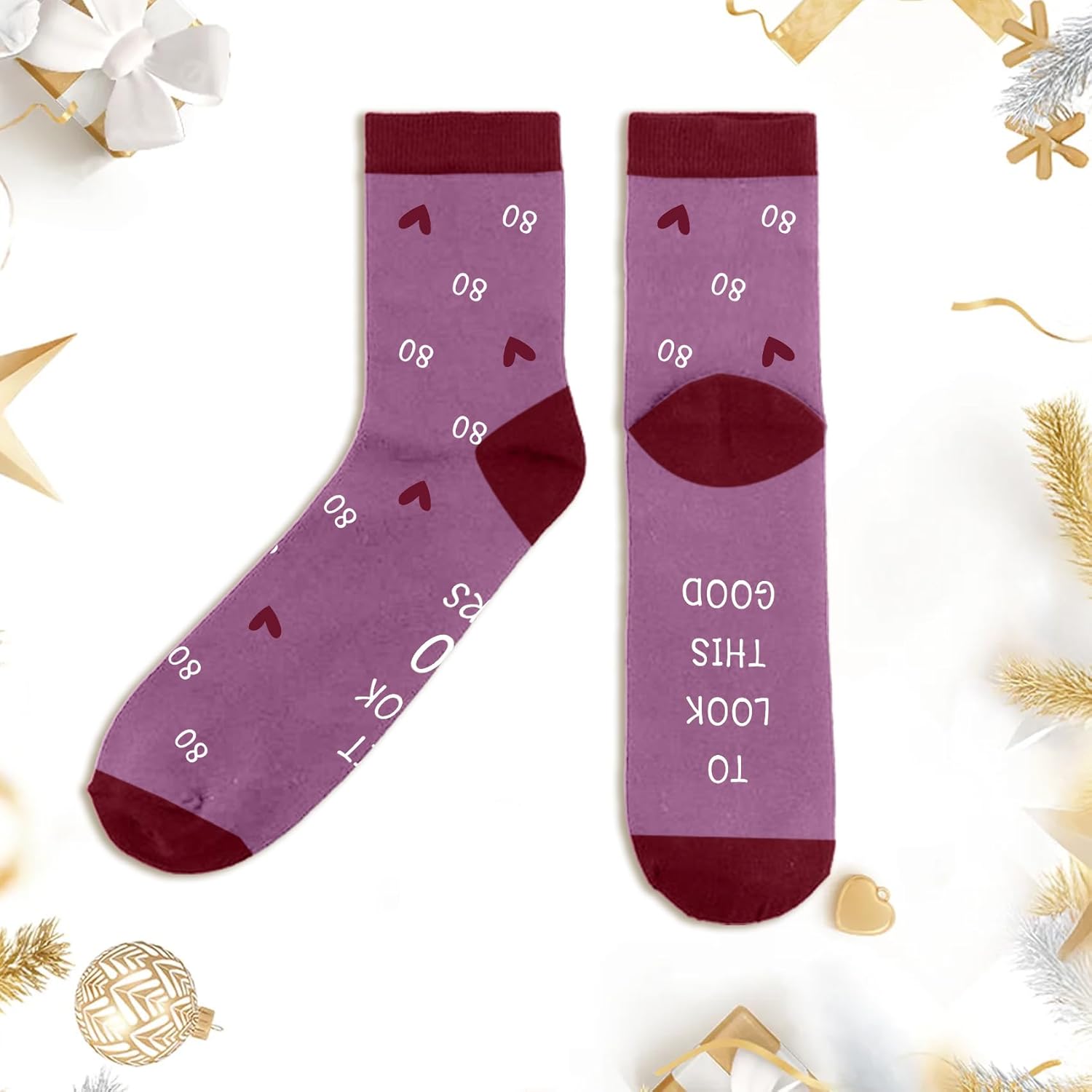 80th Birthday Gifts for Women,Mom Sister Best Friend Wife Girlfriend Grandma Birthday Gifts for Her,Novelty Socks - Image 5