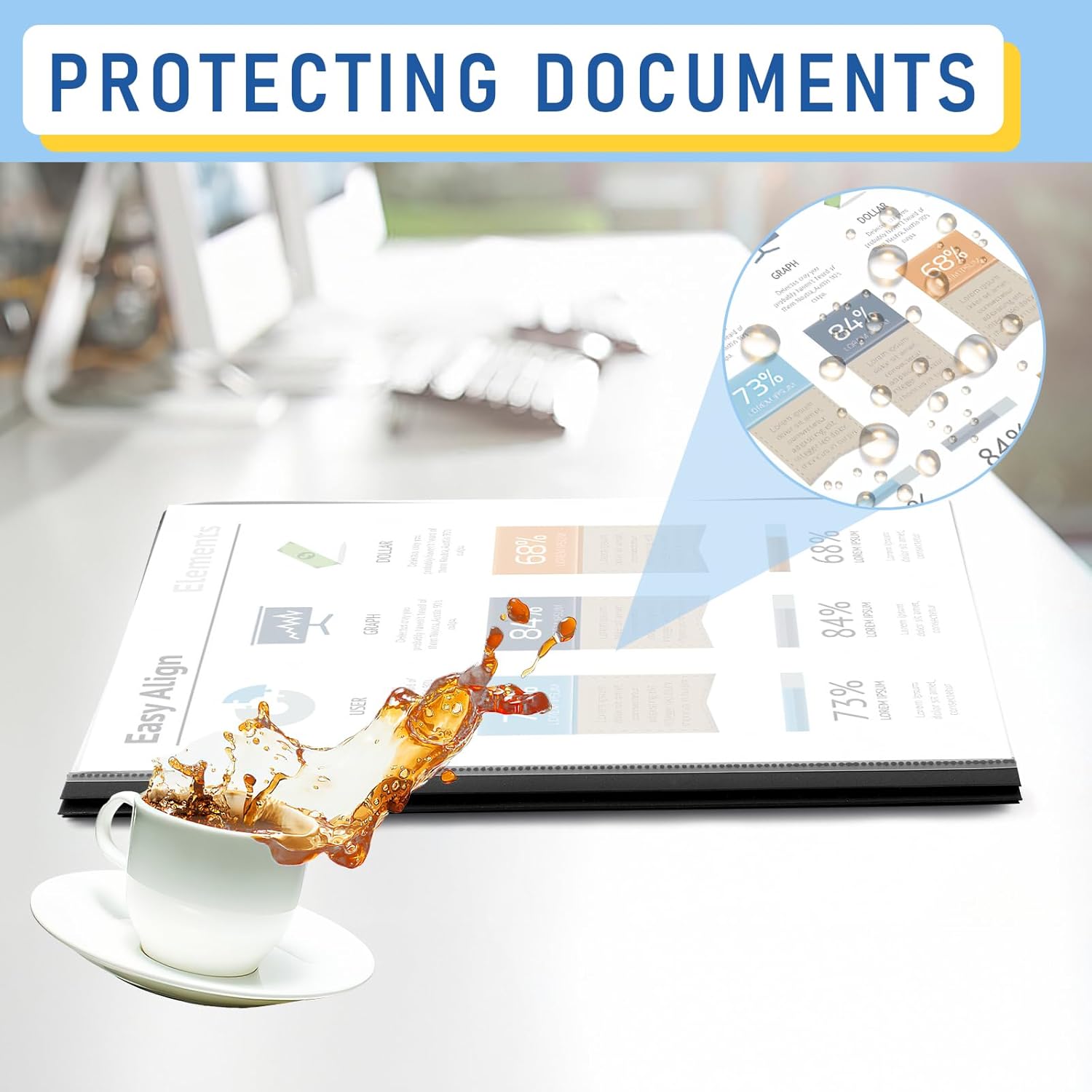 COIDEA Report Covers: 3-Pocket Folders with Fasteners, A4 & Letter Size, Clear Front, 100 Page Capacity