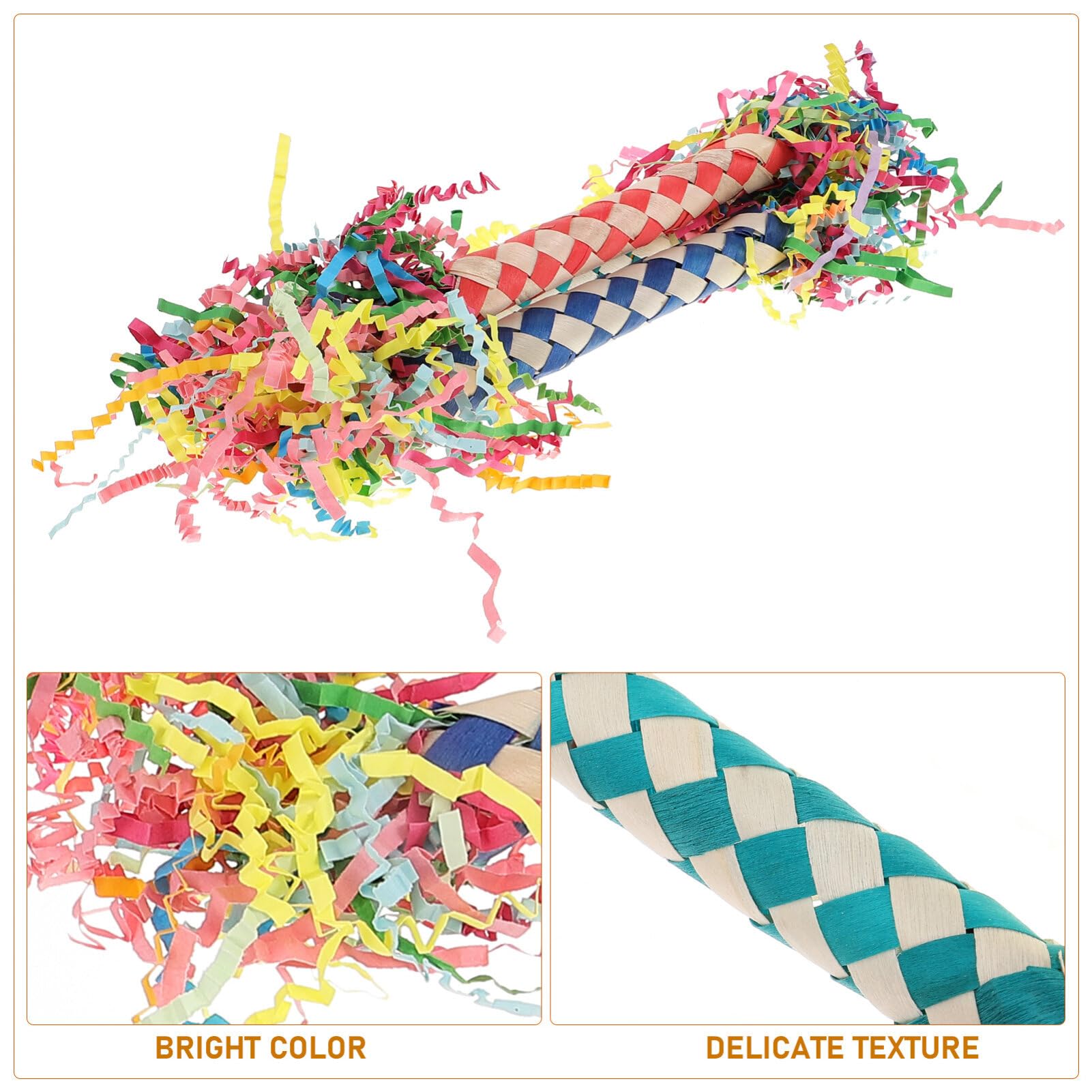 ifundom 3pièces Jouet à Mâcher pour Oiseaux Perroquet Perruche Lot de Jouets Et Papier Accessoire De Décoration pour Cage à Oiseaux