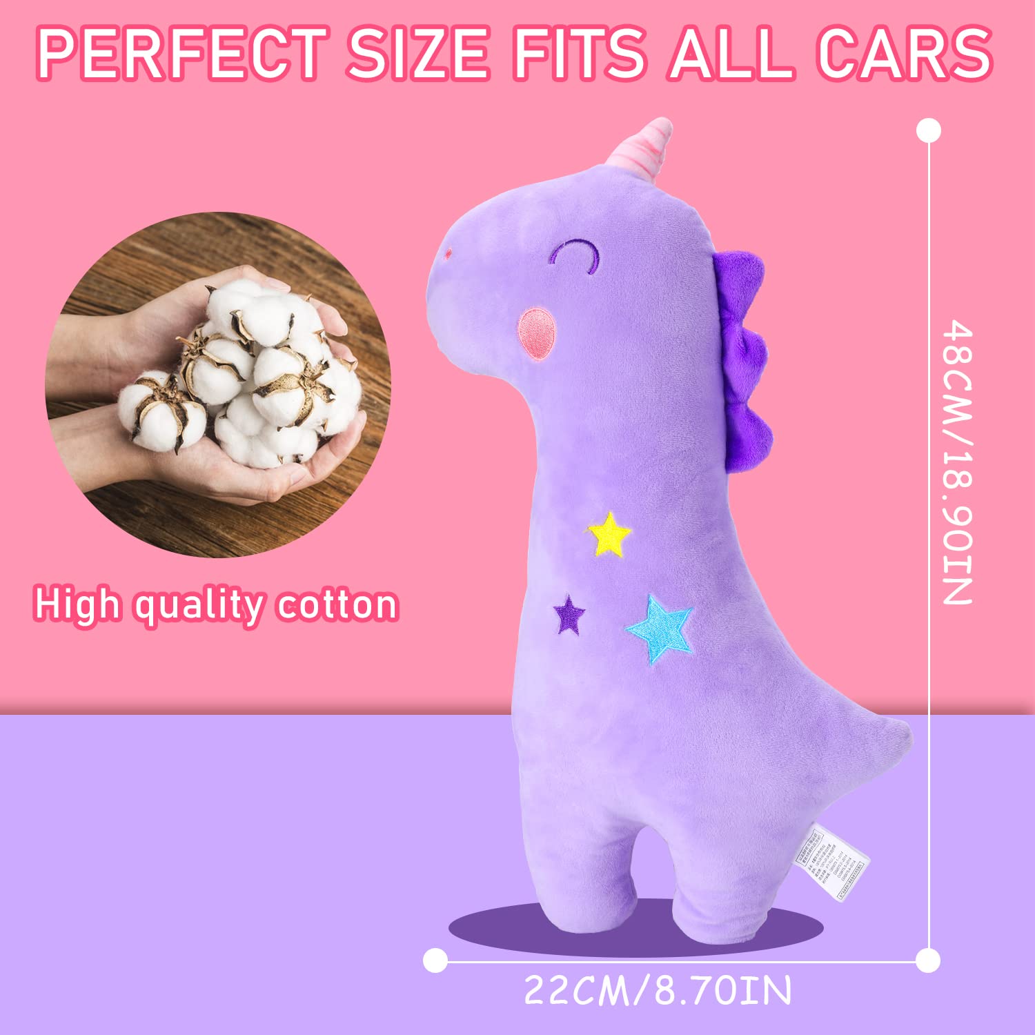 Coussin de ceinture de sécurité pour Enfants, Housse de ceinture de sécurité pour Enfants, Coussin de Sangle de siège pour Tout-Petits, Coussin de Sangle d'appui-tête (Licorne)
