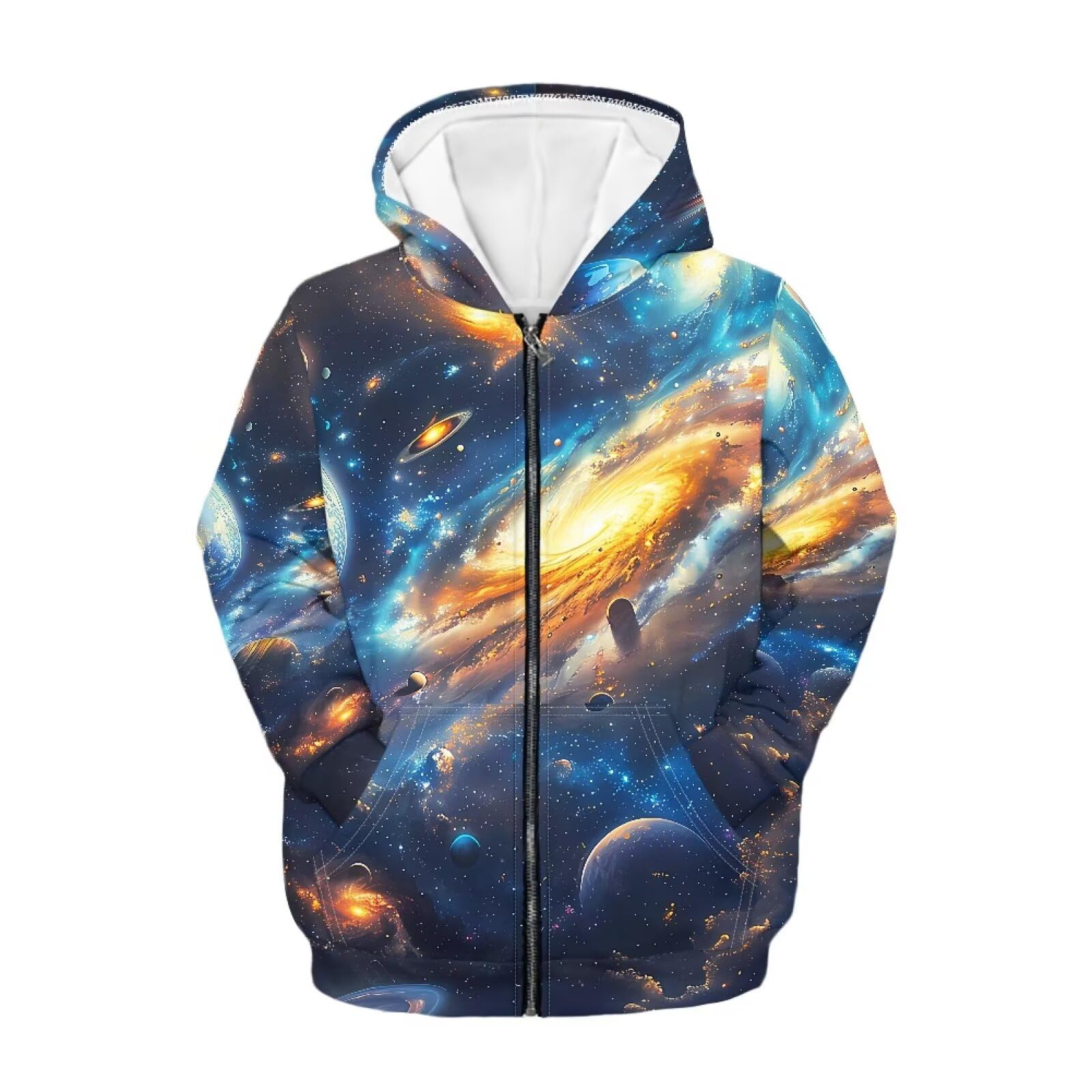 Zipper Hoodie for Kids Full Zip Up Sweatshirt Active Coat Hooded Pullover with Pockets Size 6-16 Boys Girls