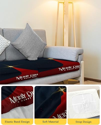 Miniatura 4 de Red Christmas Tree Sofa Couch Cushion Covers Washable, Removable Stretchable Sectional Couch Covers Slipcovers for L & T Shape Sofa Furniture