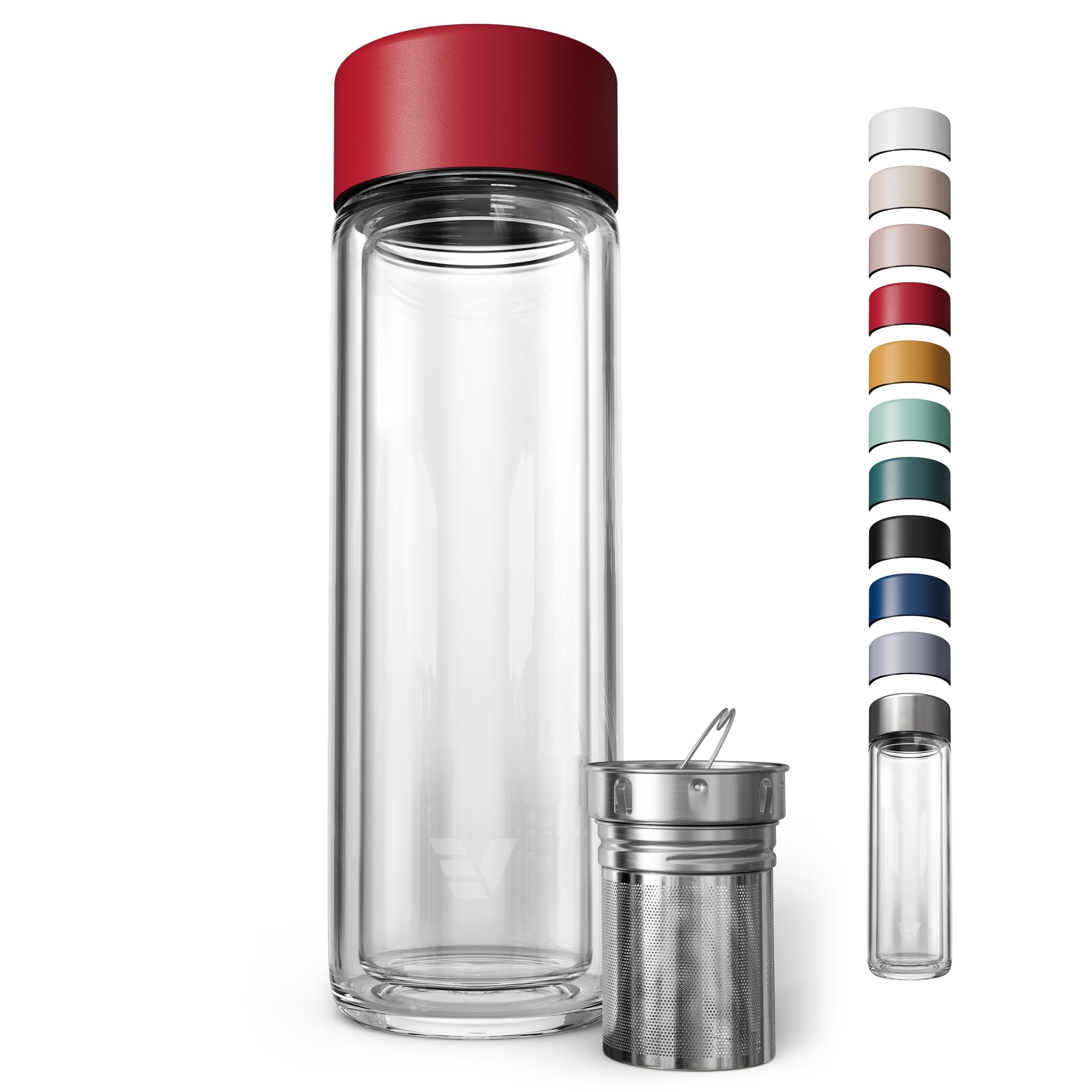 Tryteava Glas Tee-Infuser - Intelligenter Teebecher Mit Trennsystem Für Losen Tee
