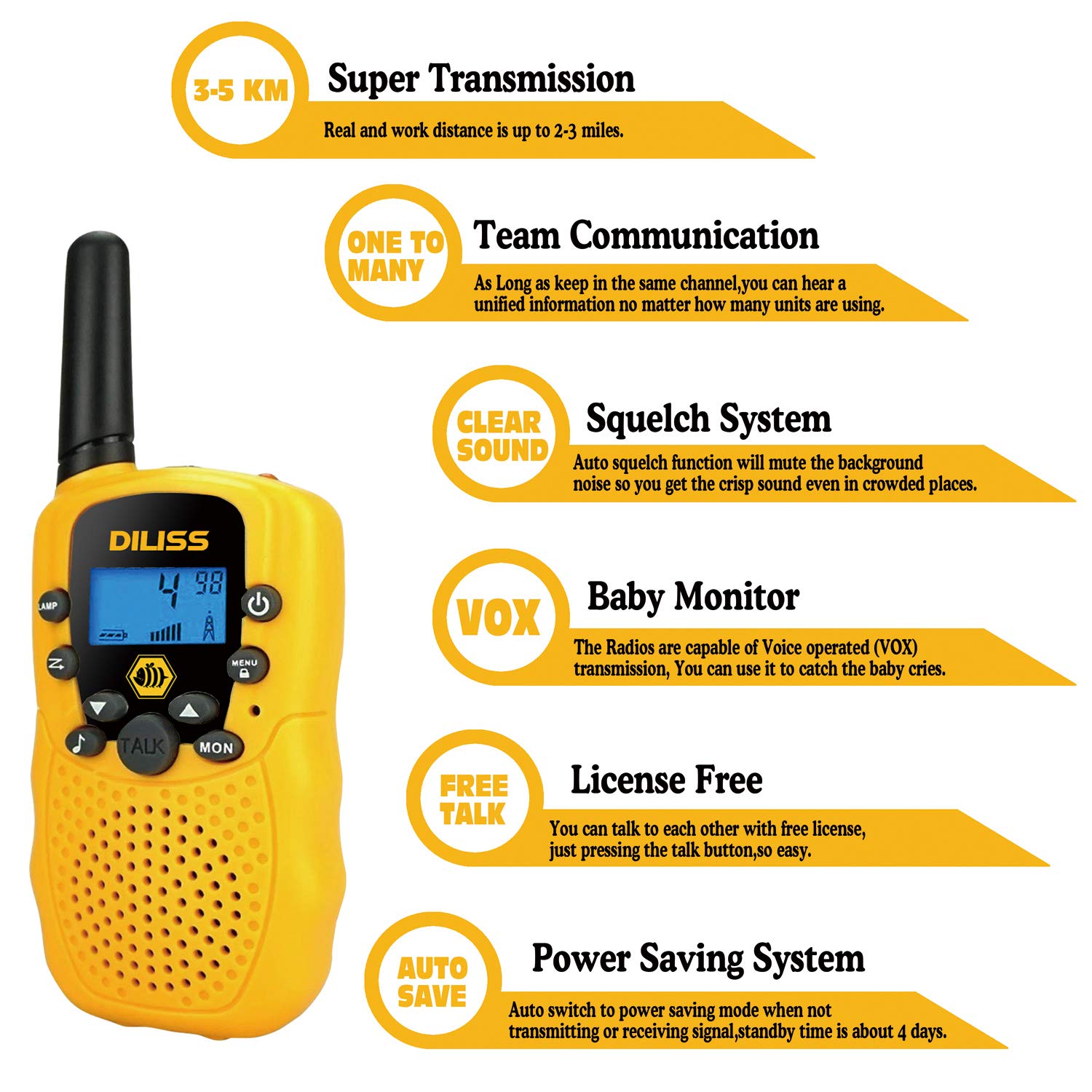 Walkie Talkies For Kids 22 Channels Frs Gmrs Uhf Two Way Radios 4 Mile Handheld Mini Kids Walkie Talkies For Kids Best Gifts Kids Toys Built In Flashlight 2 Pack Yellow Amazon Sg Toys