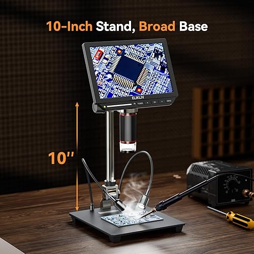 Miniatura 8 de Microscopio digital 4K, Elikliv EM4K - Microscopios de monedas de 8 pulgadas 2000x, microscopios HDMI de 52 MP, microscopio de soldadura para