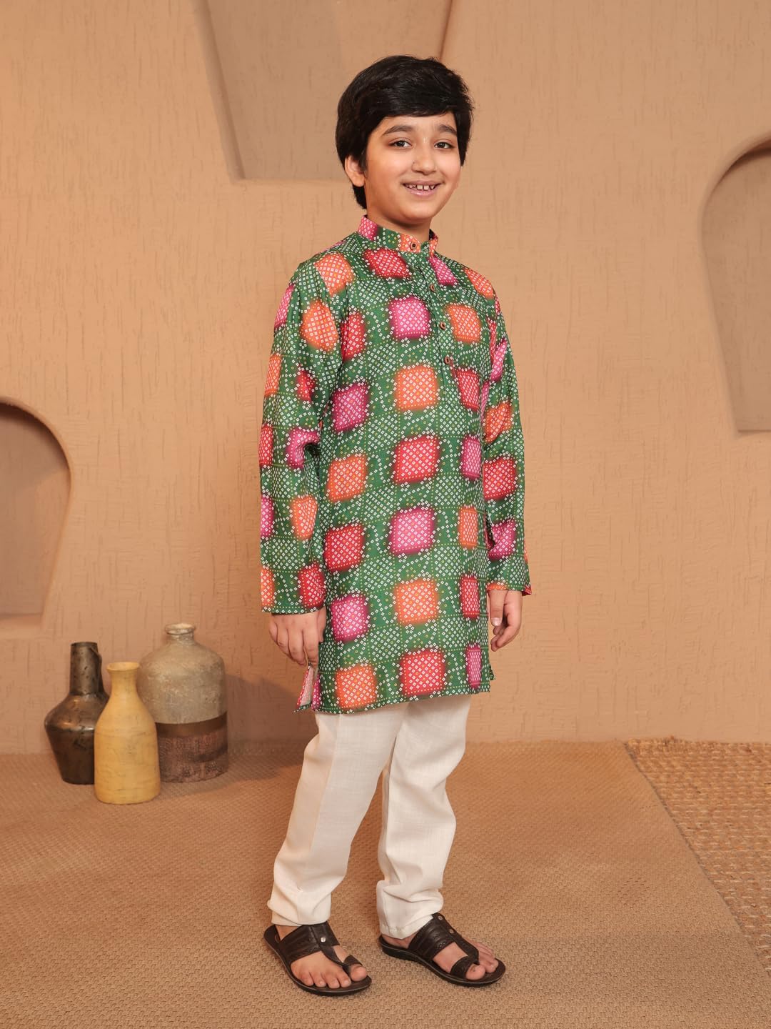 AJ DEZINES Boys Indian Wear Full Sleeve Printed Kurta Pyjama for Kids|Indian Traditional Wedding Ethnic Wear Kurta Pajama Set