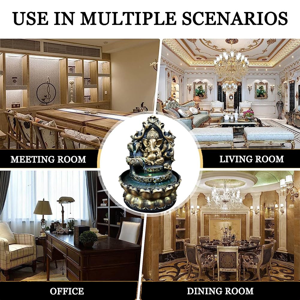 ガネーシャ 水流 フォウンテン 卓上 インテリア LED付き 楽天市場】開運インテリア ガネーシャ 置き物 置物 流水 噴水 滝