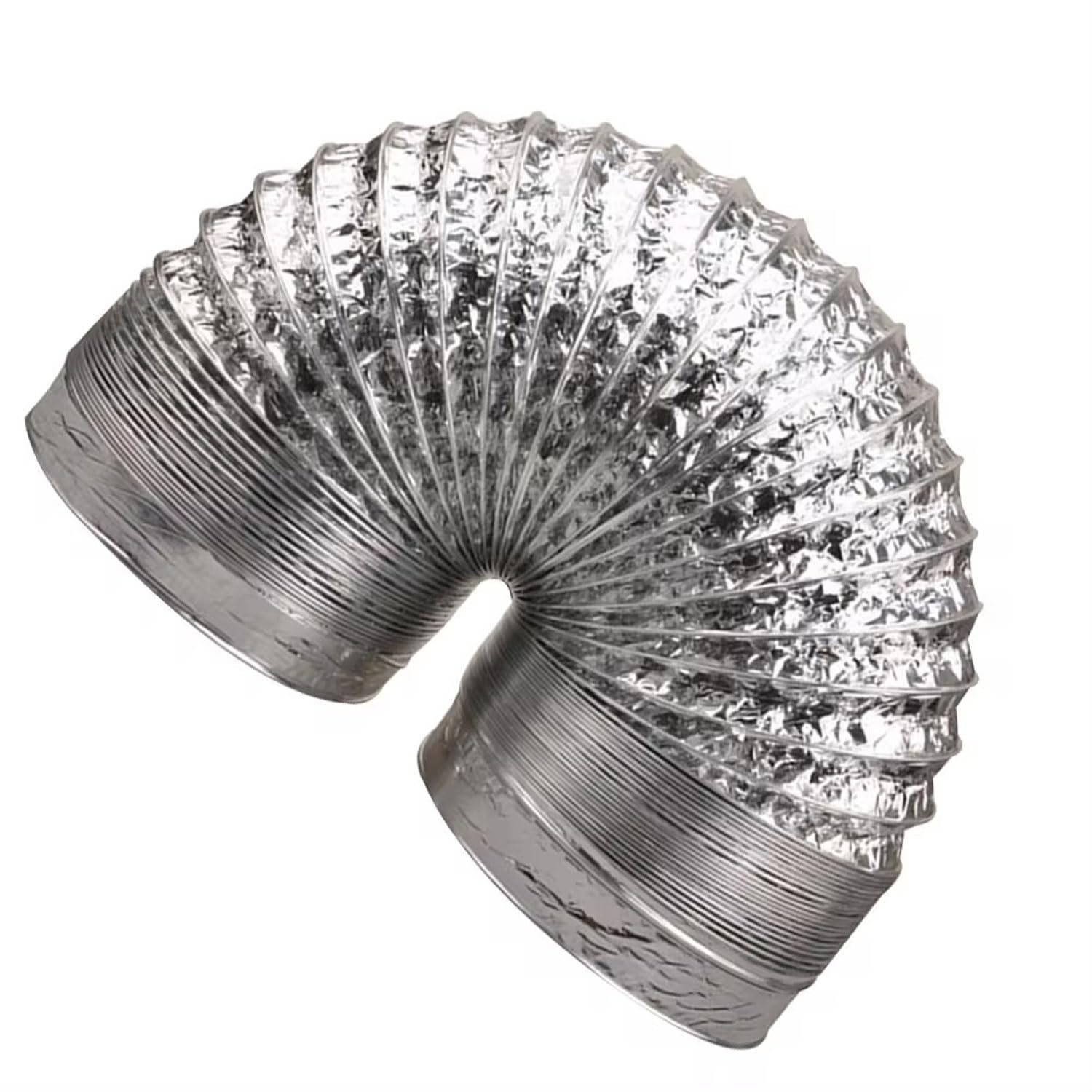 Elastyczne przewody z folii aluminiowej, Elastyczny przewód wentylacyjny z folii aluminiowej 80-300 mm z zaciskami do wentylatorów łazienkowych i kuchennych o długości 2-5 m(5m,200mm)