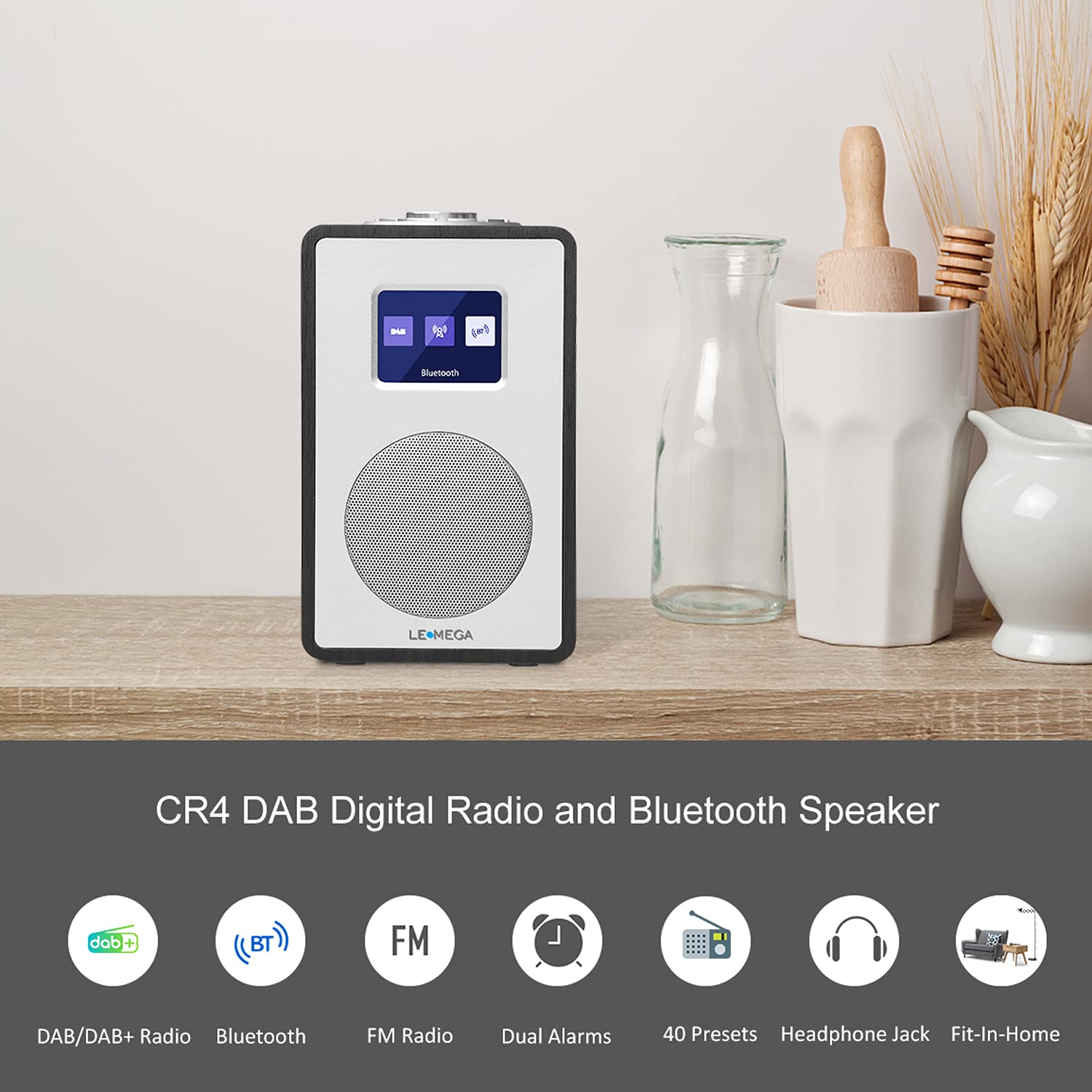 LEMEGA CR4 DAB/DAB+ and FM Digital Radio,Bluetooth DAB Radio,Dual