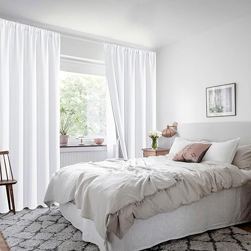 Miniatura 7 de XWZO Cortina 100% opaca con alzapaños, con aislamiento térmico, bolsillo para barra, cortinas de forro negro, cortinas reductoras de ruido y bloqueo