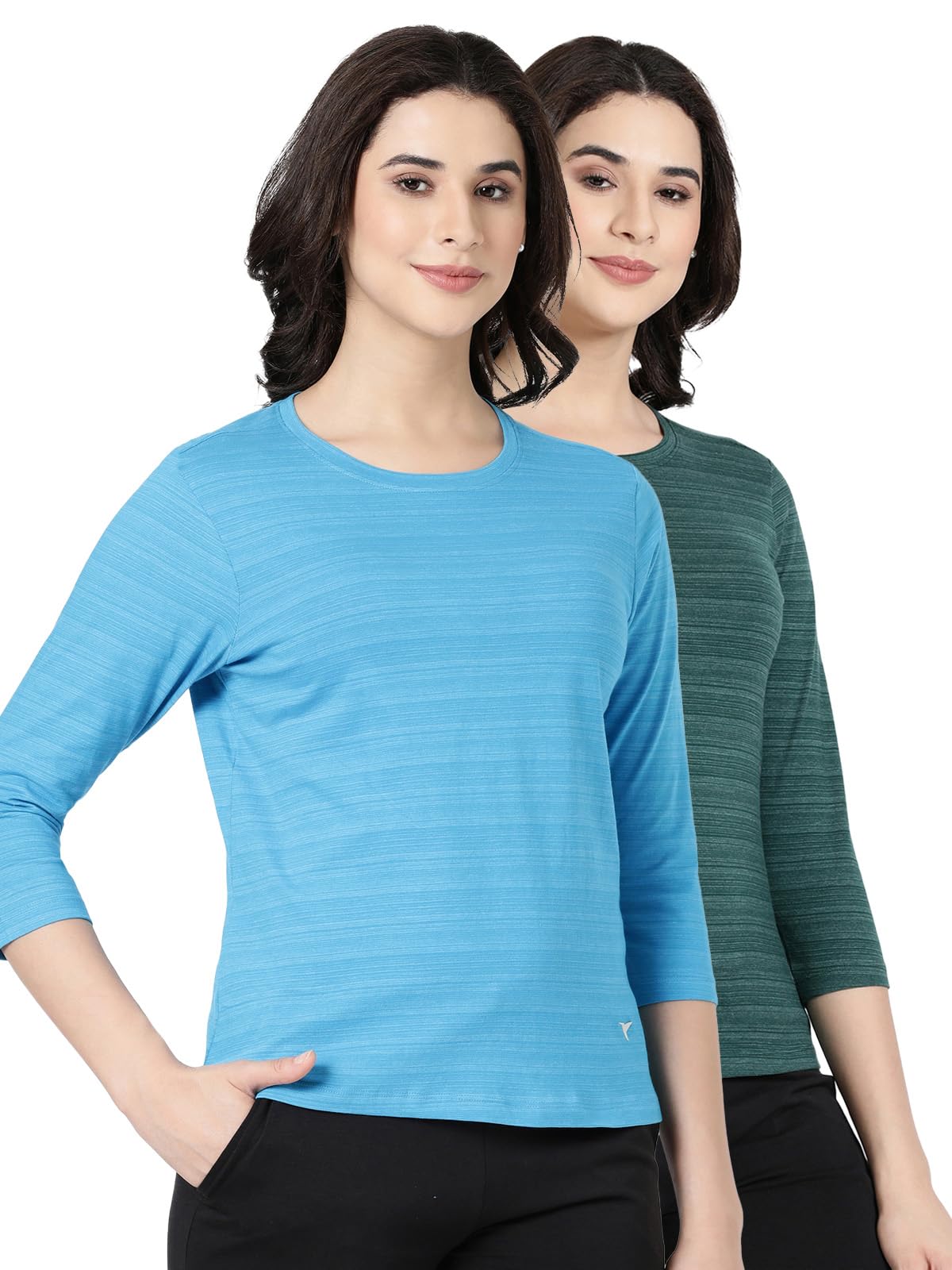 blossom Long Sleeve Tee|Buy 1 GET 1 Free|Women's Striped Melange Soft Cotton Full Sleeve T-Shirt Suitable for Casual and Everyday Wear-picture-41