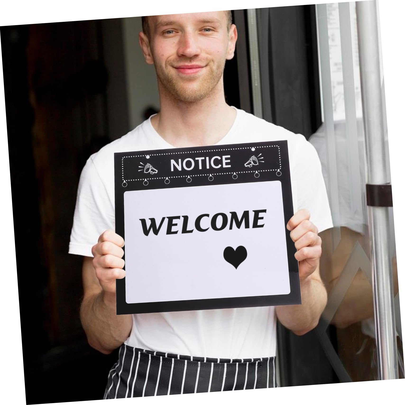 GARVALON 1ensemble Panneau Horaire Ouverture Fermeture Pour Magasins Et Restaurants Enseigne Écriteurable Avec Corde De Suspension Idéale Pour Cafés Et Commerces