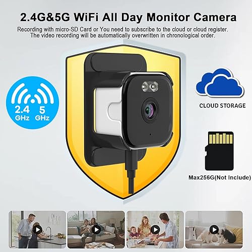 Miniatura 4 de Cámaras de ventana 2K para seguridad del hogar, cámara WiFi de 2.4 GHz y 5 GHz para bebémascota con aplicación de teléfono, cámara de visión