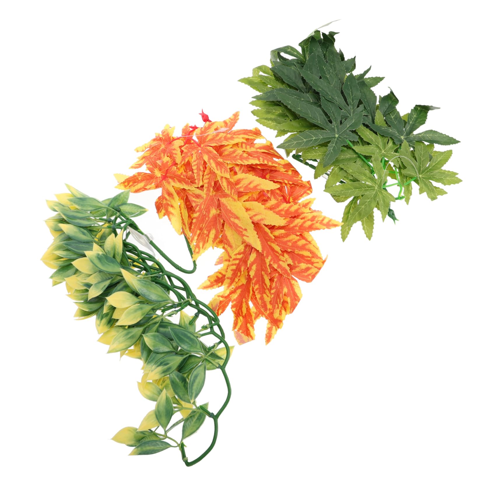 HOLIDYOYO 3Pcs Artificial Vines for Reptile Habitat Decoration Durable Plants for Lizard Tank Decor Easy to Clean Aquarium Accessories for Lizards Snakes and Frogs