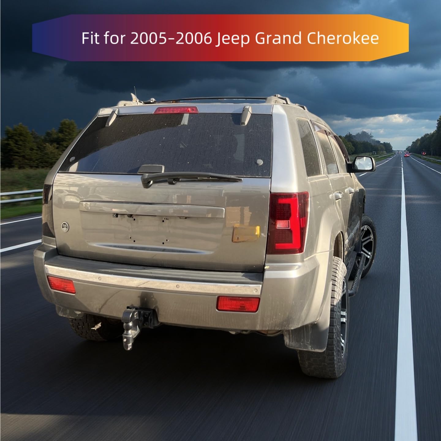 Full LED Tail Lights for 2005–2006 Jeep Grand Cherokee, Plug & Play Taillight Assembly Brake & Reverse Rear Lamps (Red)