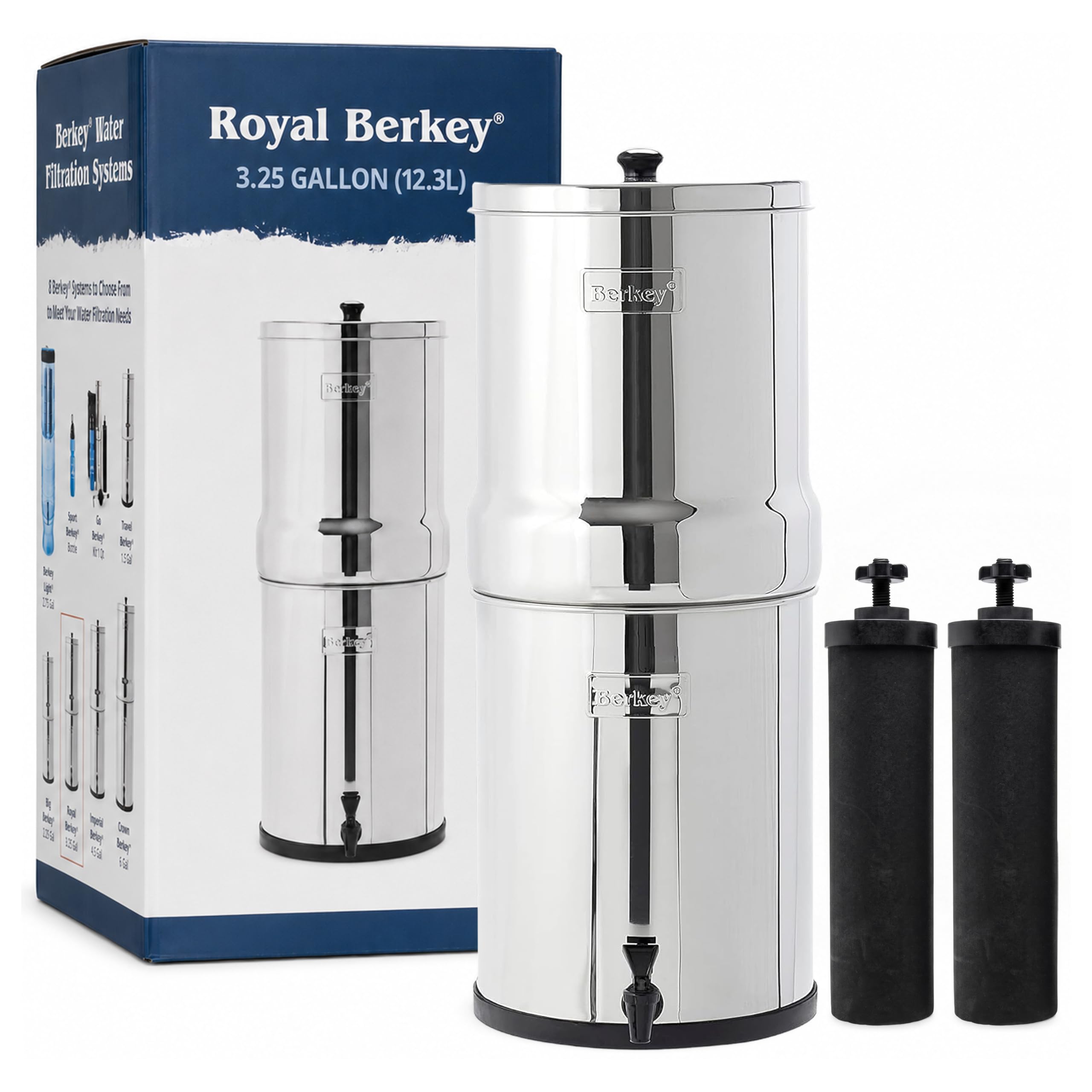 Royal Berkey 3.25 Gal Gravity Water Filter System with BB9-2 Filters