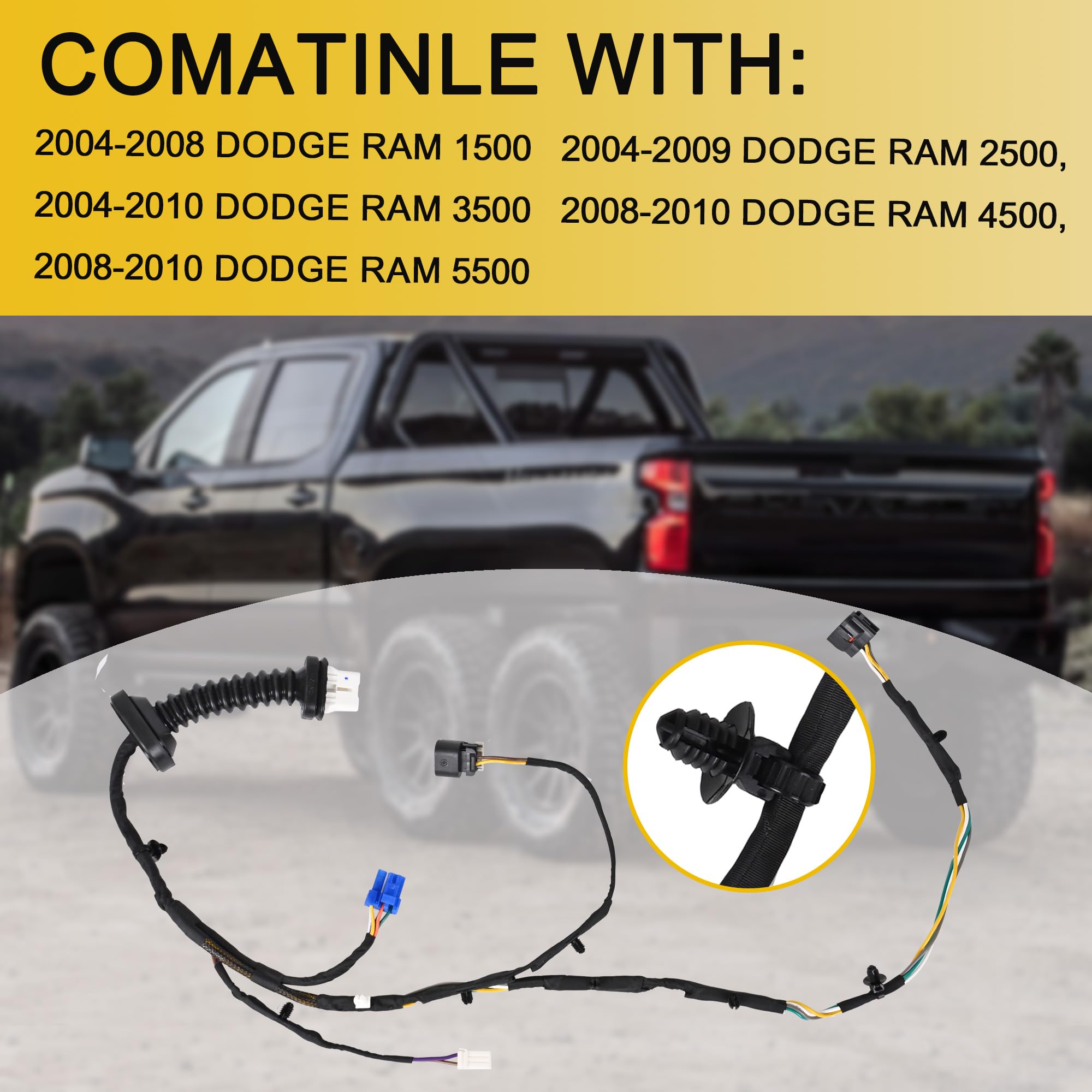 X AUTOHAUX Rear Door Wiring Harness For Dodge RAM 1500-5500 – Left Or Right Side, OE Fit - View #10