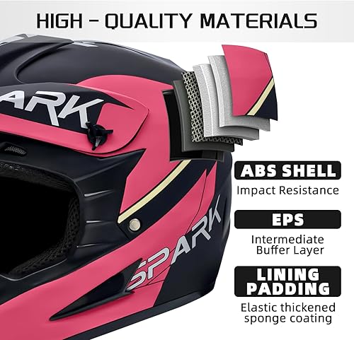 Miniatura 6 de Casco de motocross juvenil para niños, aprobado por el DOT, equipo de seguridad de cara completa para bicicleta de montaña, ATV, motocross con