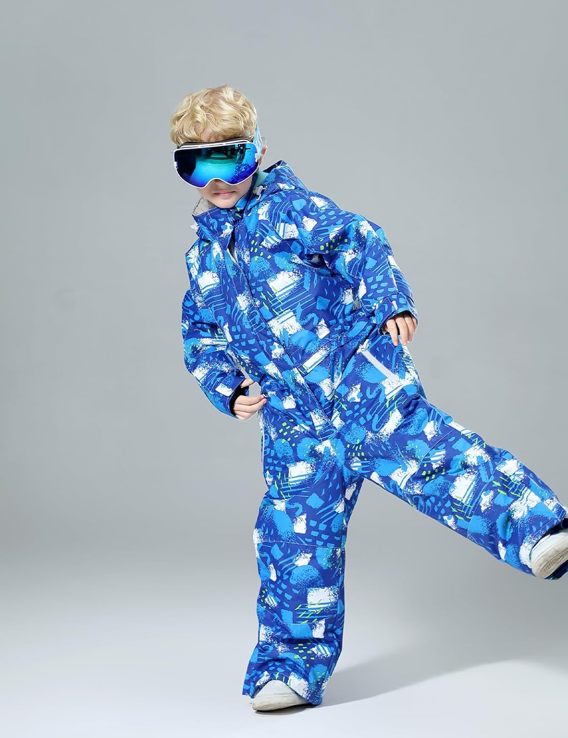 DOOK SNOW Boy and Girl's One-piece ski suit Winter Warm Snowsuits Kids Toddler Waterproof Outdoor Ski Suit Ski suit for kids - Image 7