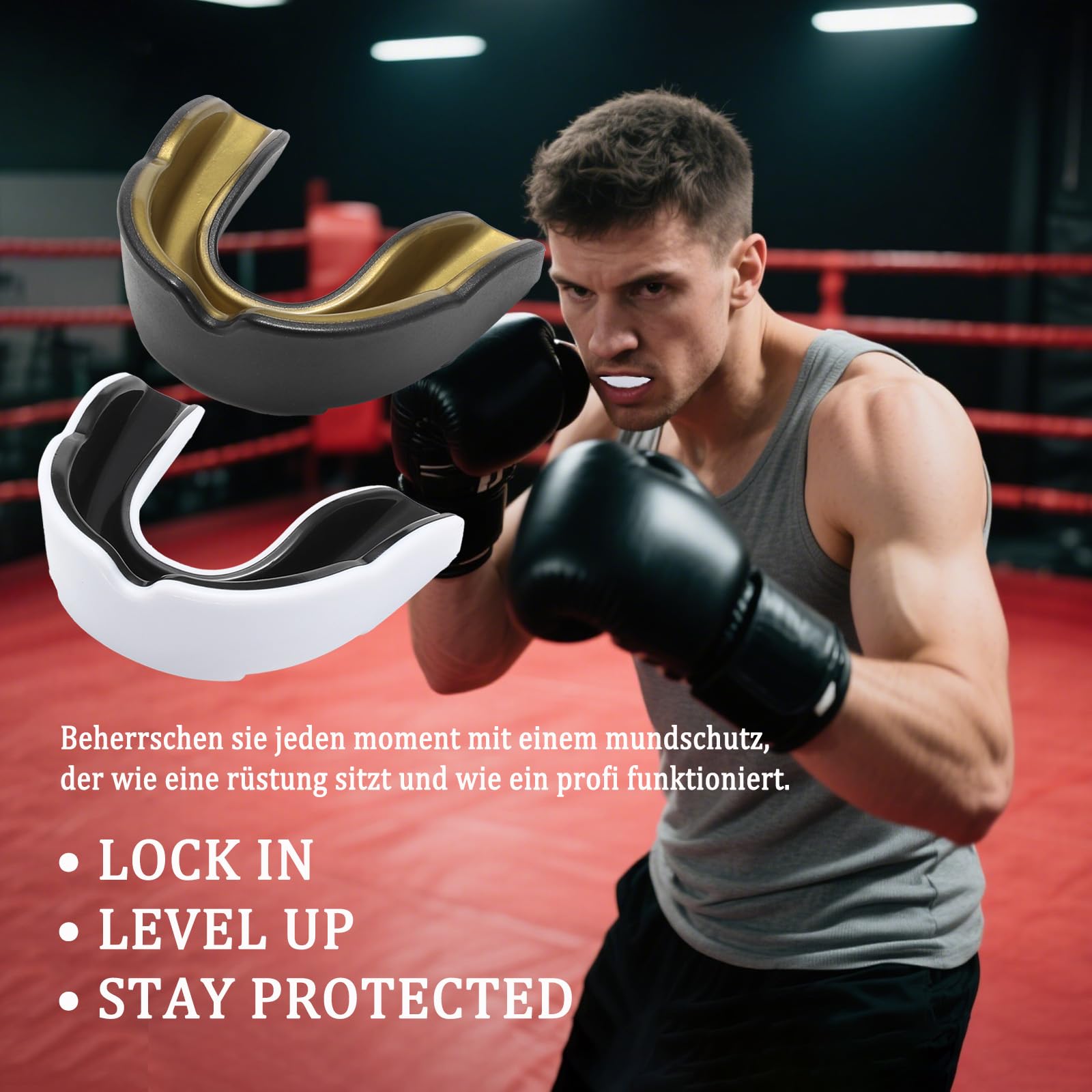 Protège Dent Enfant 9-15 Ans, Protege Dents Boxe Rugby Avec Boîte Miroir pour Boxe, MMA, Hockey, Arts Martiaux, Football, Lacrosse, Kickboxing, Rugby - 3