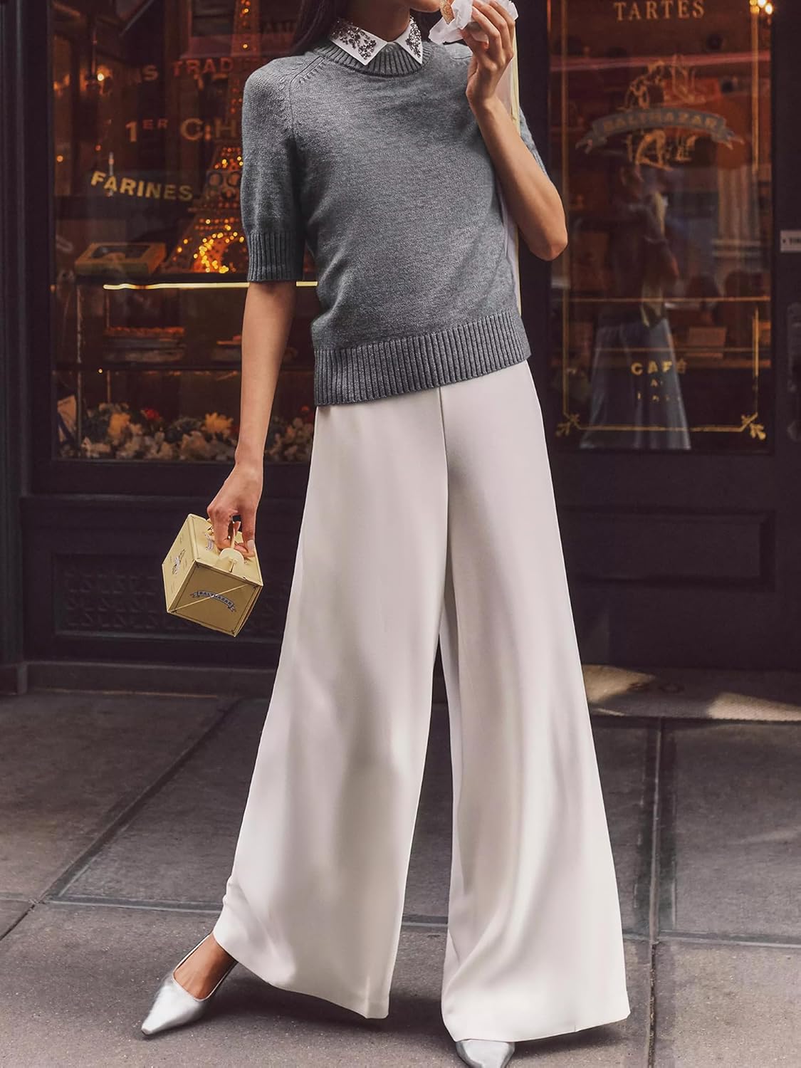 SUNNOW Women's High Waisted Wide Leg Pants, Full Length Palazzo Trousers for Office & Casual Wear, All-Day Comfort - Image 2