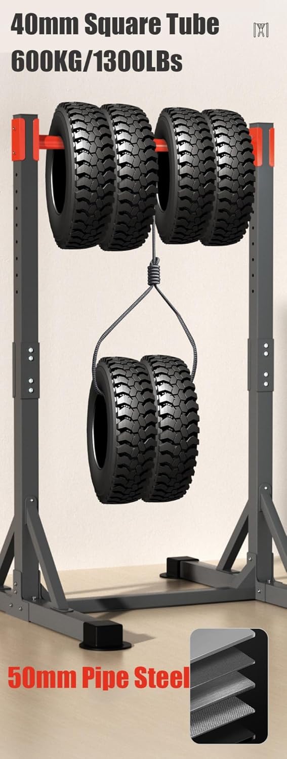 Adjustable Power Tower Dip Station Pull Up Bar Station Multifunction Fitness Tower Training Equipment Home Outdoor, 10-Level Fully Welded 1300Lbs Capacity