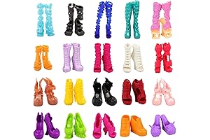 Barwa Doll Clothes Accessories for Monster High High Heels Sandals Boots Shoes Pack