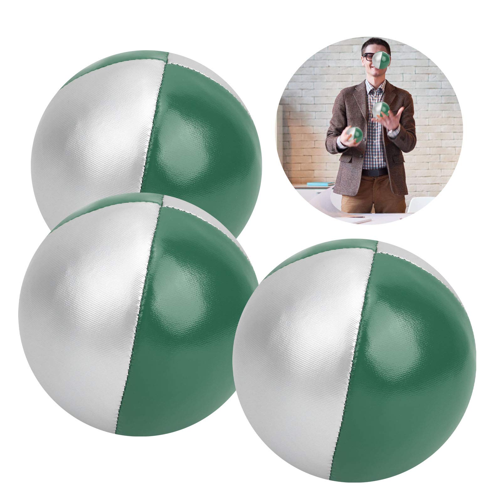 KIMISS Juego de Pelotas de Malabarismo de 3 Piezas - Pelotas de Lanzamiento de Malabarismo de Cuero PU Suave para Deportes de Interior y Entretenimiento | Juguete Rompecabezas único, Ligero y (#3)