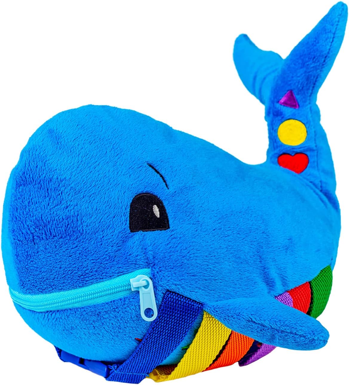 Blu Whale - Develop Motor Skills and Problem Solving - Counting and Color Recognition - Easy Travel Toy - Learning Material - Pre K Activity Stuffed Animal