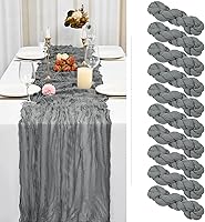 Vista 276 de Showgeous 10 Pack Baby Pink Cheesecloth Table Runner 10FT Long Semi-Sheer Gauze Table Runner Boho or Rustic Wedding Decor for Wedding Decor Arch