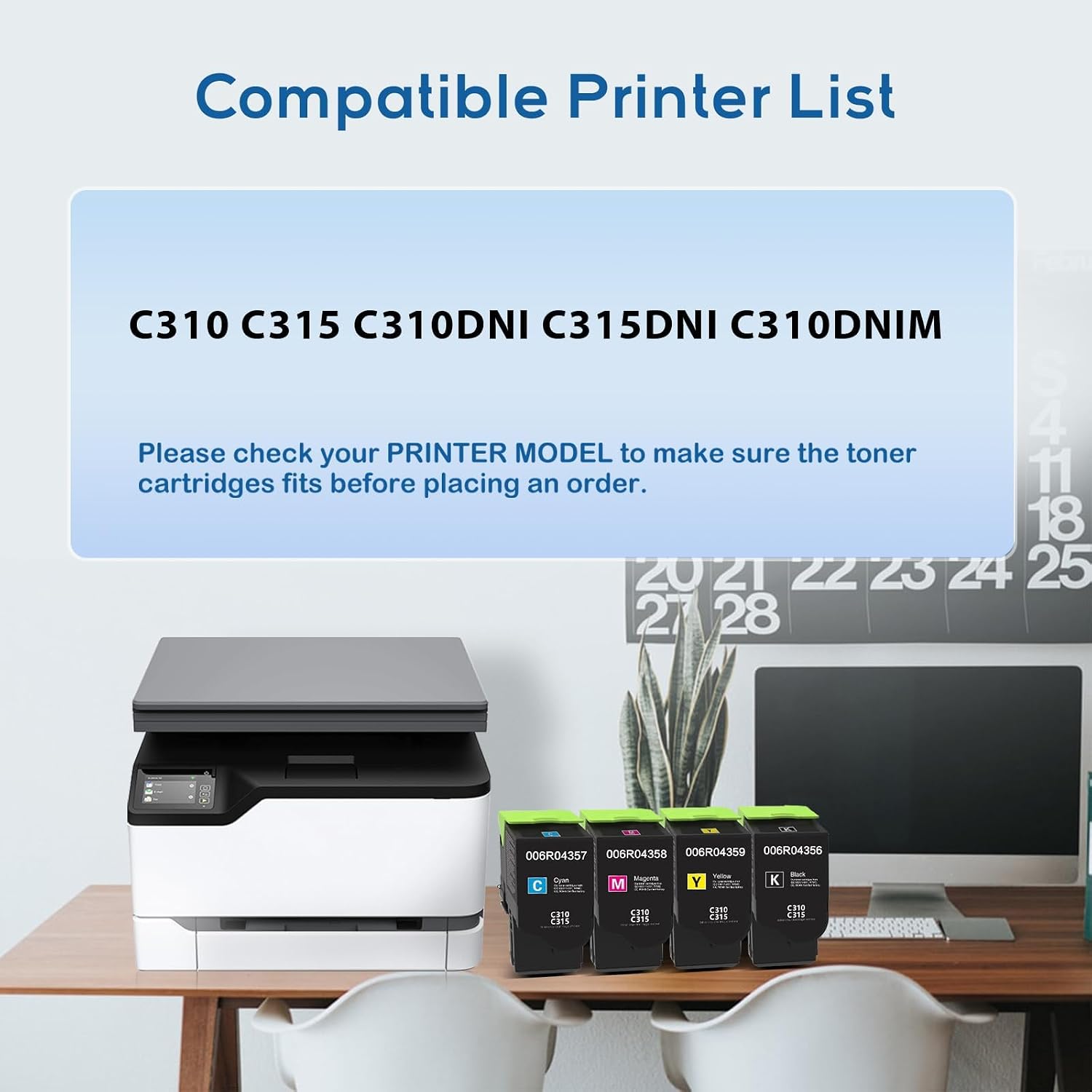 C310/C315 High Capacity Toner Cartridge Replacement for Xerox C310 C315 toner for Xerox C310 C315 C310DNI C315DNI C310DNIM Printer,Including 006R004356, 006R004357, 006R004358, and 006R004359.(4 Pack)