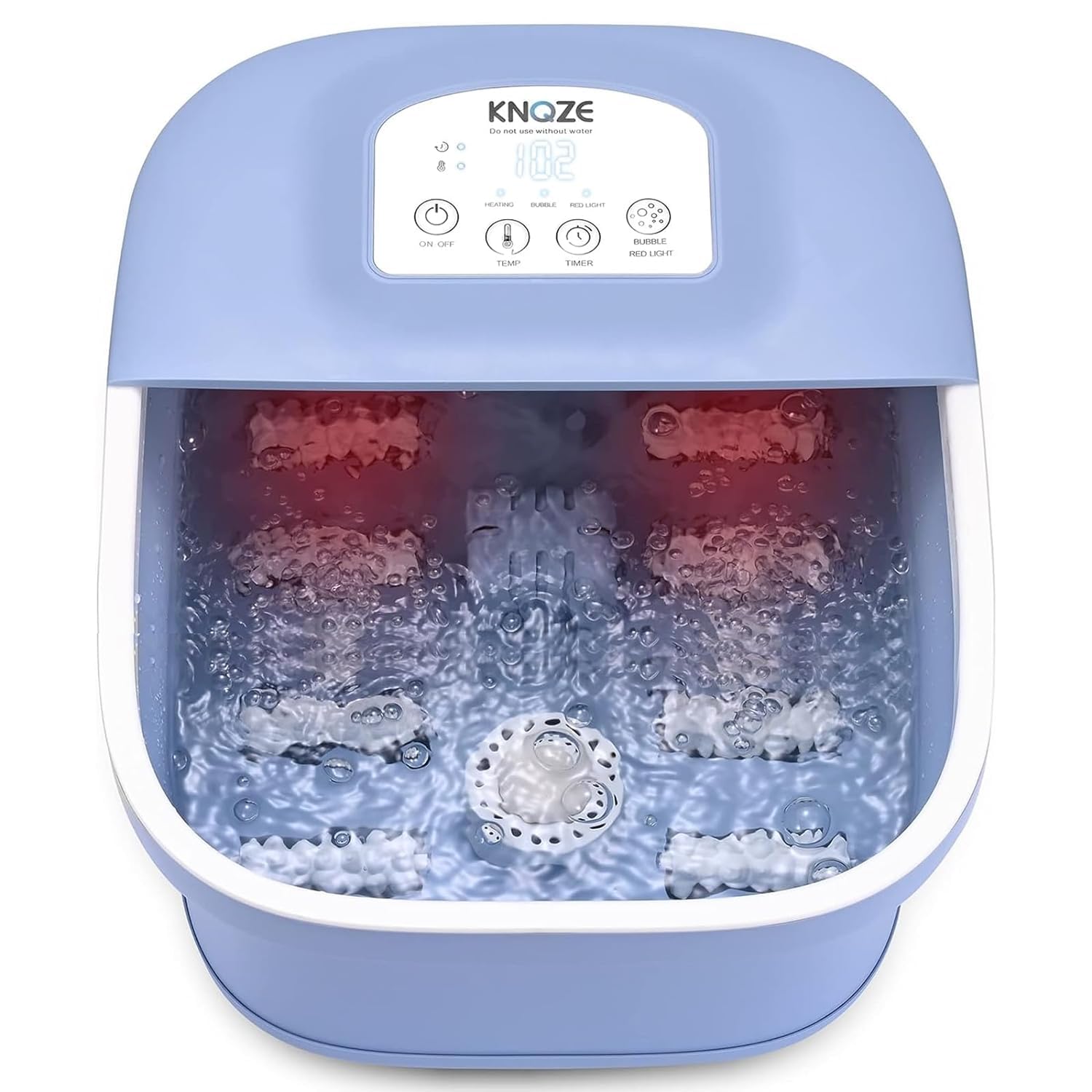 Foot Spa Bath Massager with Heat, Bubble, Vibration and Red Light, 8 Massage Rollers Pedicure Foot Spa, Foot Bath Massager Foot Soaking Tub for Foot Care and Stress Relief, Gifts for Men Women