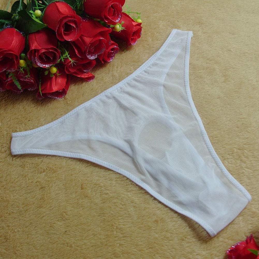 Mens 3in1 Pack Sexy Underwear Cool Briefs Ice Mesh G-Strings Bikini Thongs Panties Gift For Boyfriend (3 Colors Pack)