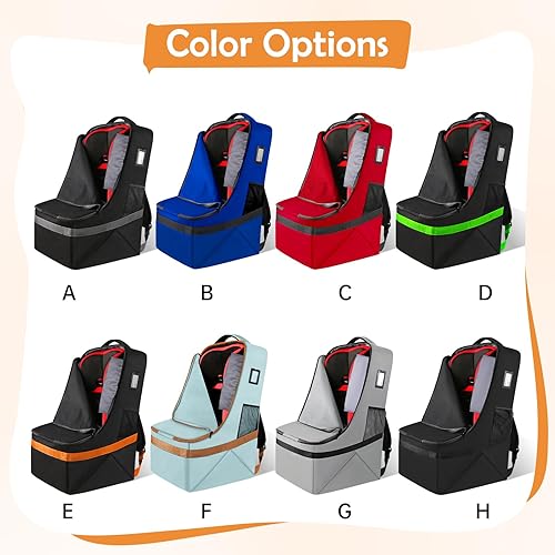 Miniatura 2 de Bolsa de viaje para asiento de automóvil, mochila acolchada para viajes en avión, bolsa de viaje grande y duradera para asiento de automóvil para